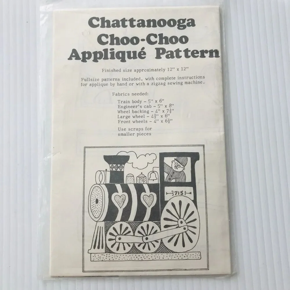 Yours Truly Chattanooga Choo-Choo Applique Quilt Sewing Pattern Love Heart 1979